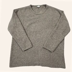 Pure Jill Textured Knit Sweater Taupe Long Sleeve Casual Pullover Women's Size L